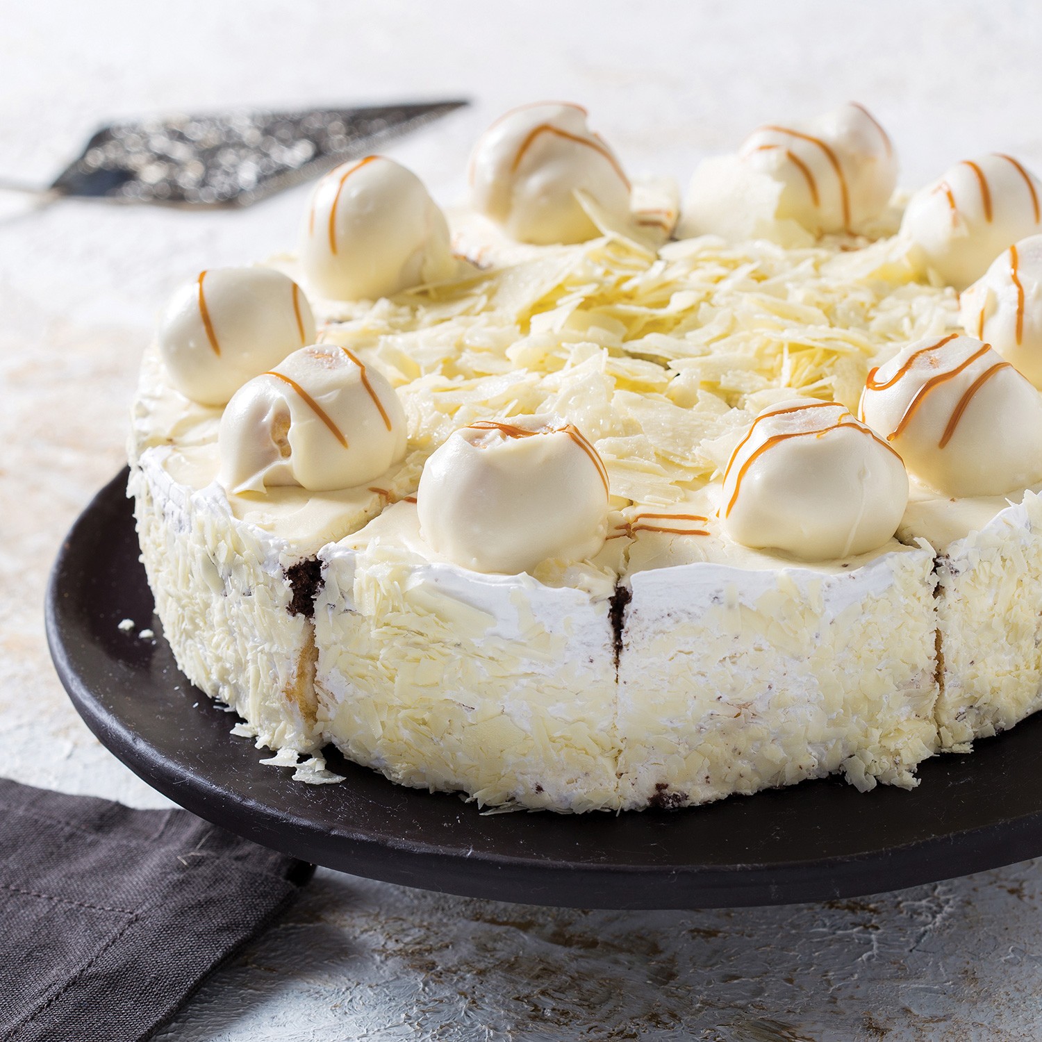 White Chocolate Profiterole Cake